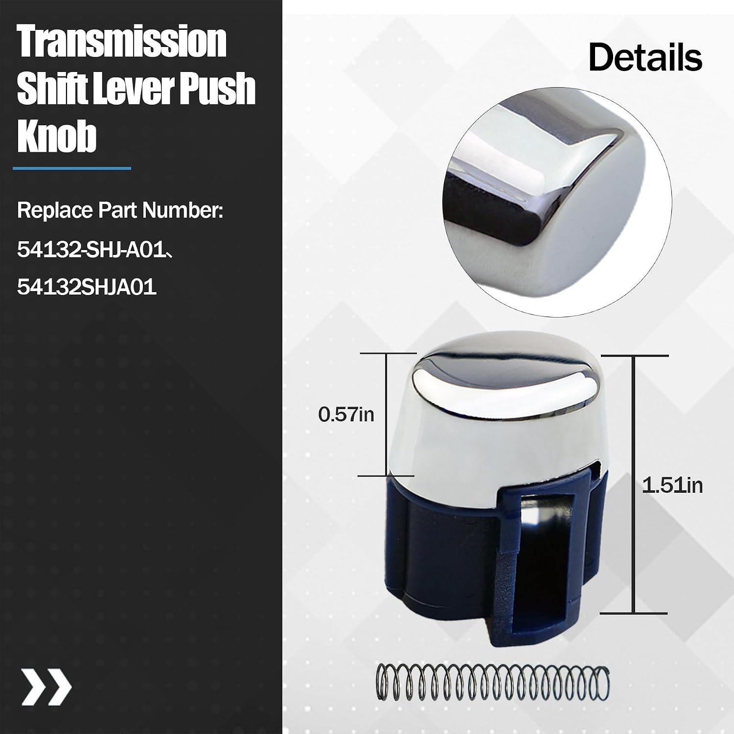 54132-SHJ-A01 Transmission Shift Lever Push Knob Fit for Honda Odyssey EX, EX-L, LX, Touring 3.5L 2005 2006 2007 2008 2009 2010