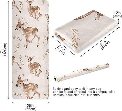 Miniatura 6 de Deer Yoga Mat Non Slip Thick Kids Eco Friendly Rubber Workout Foldable Yoga Mat Women Exercise