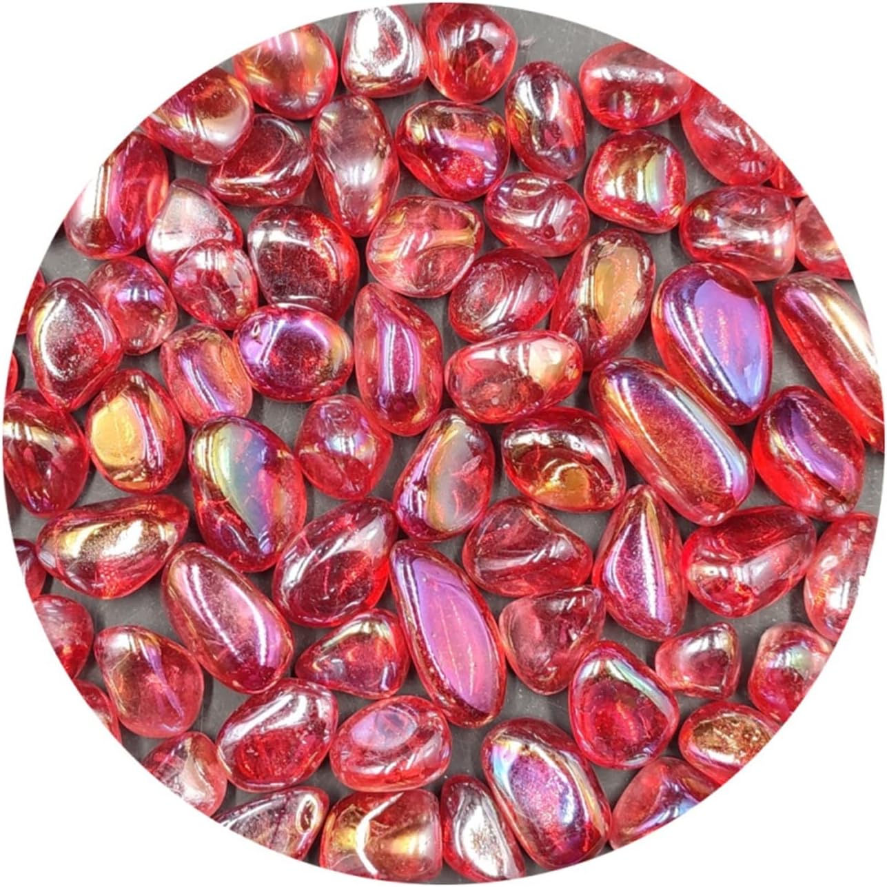100g Bulk Red Electroplated Natural Clear Crystal Tumbled Stones Minerals Home Decor Gift 20-30mm (Color : Blue Clear Tumbled, Size : 100g Bulk)