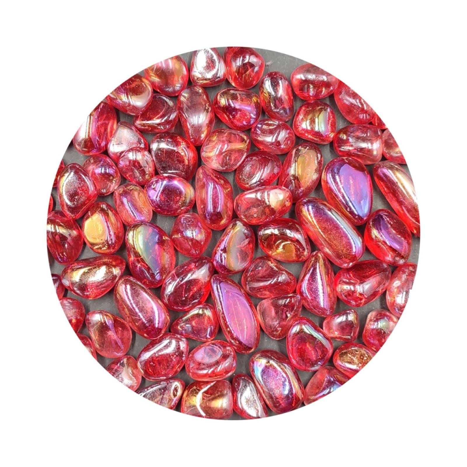 100 g luzem czerwone galwanizowane naturalne przezroczyste kryształy kamienie minerały dekoracja domu prezent 20-30 mm (kolor: zielony przezroczysty w kształcie słoika, rozmiar: 100 g luzem)