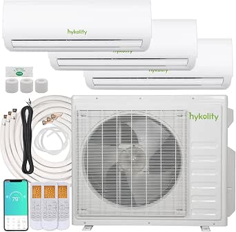 Hykolity 28000 BTU Tri Zone WiFi Enabled Mini Split Air Conditioner with Installation Kit