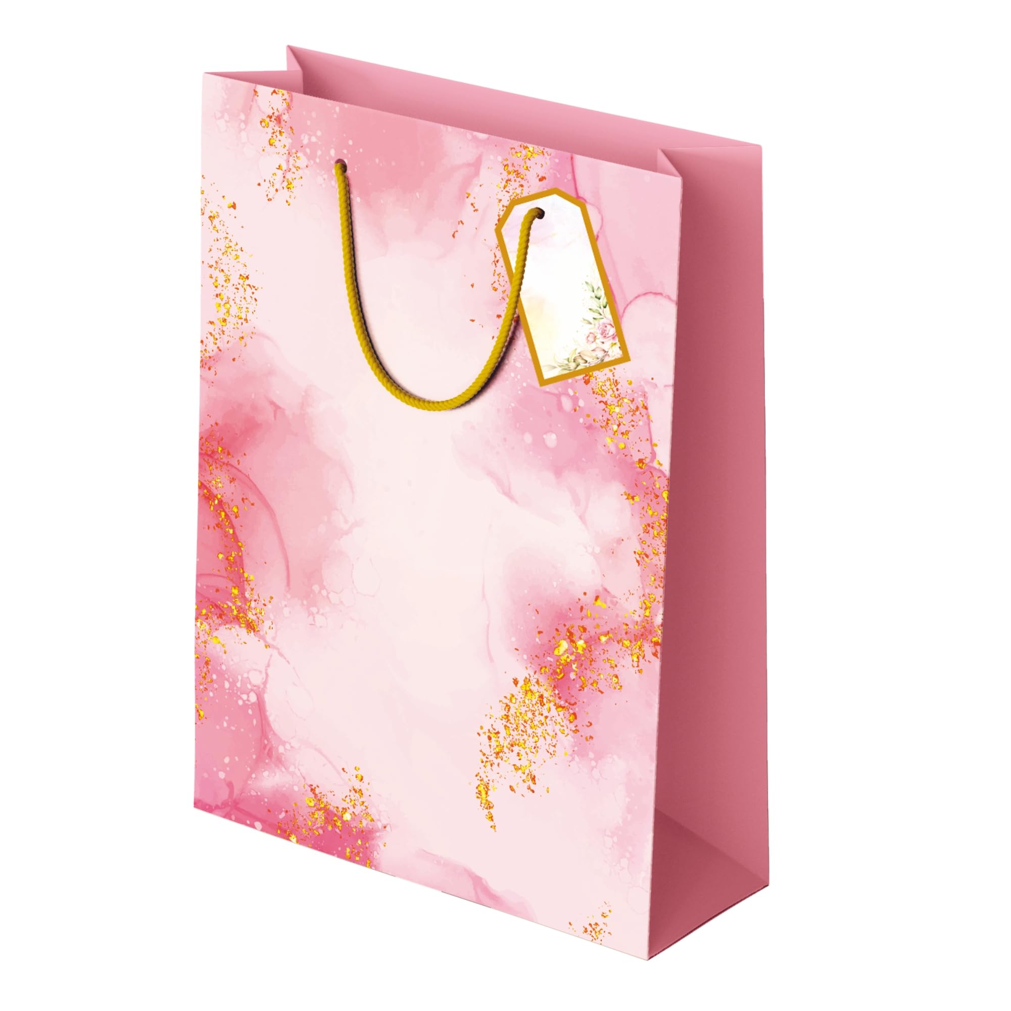 Gift bags - Paper bags for Gifting - Pack of 10 - Pink Gift Bags Medium Size - Paper Bags Return Gift Birthday Christmas Wedding - 9 L x 12 H x 3.5 W inch