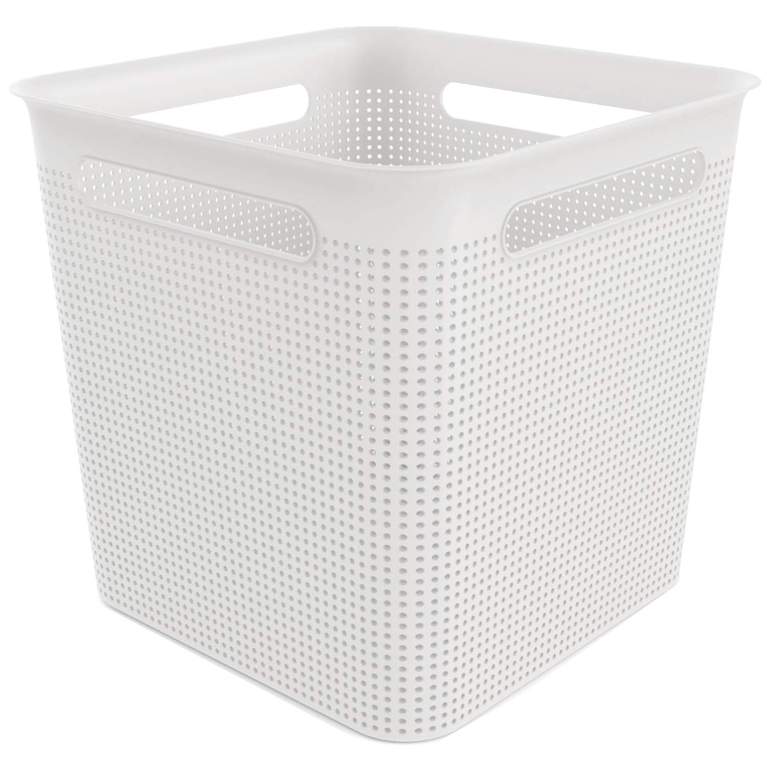 Rotho Brisen Scatola Quadrata con 4 Maniglie, Plastica (PP) senza BPA, Bianco, 18 L, 29.1 x 29.1 x 28.1 cm