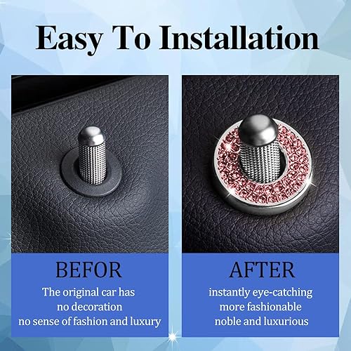Miniatura 4 de Bling - Accesorios para cerradura de puerta de automóvil, calcomanías brillantes para cerradura de puerta de automóvil, tapas de pasador de