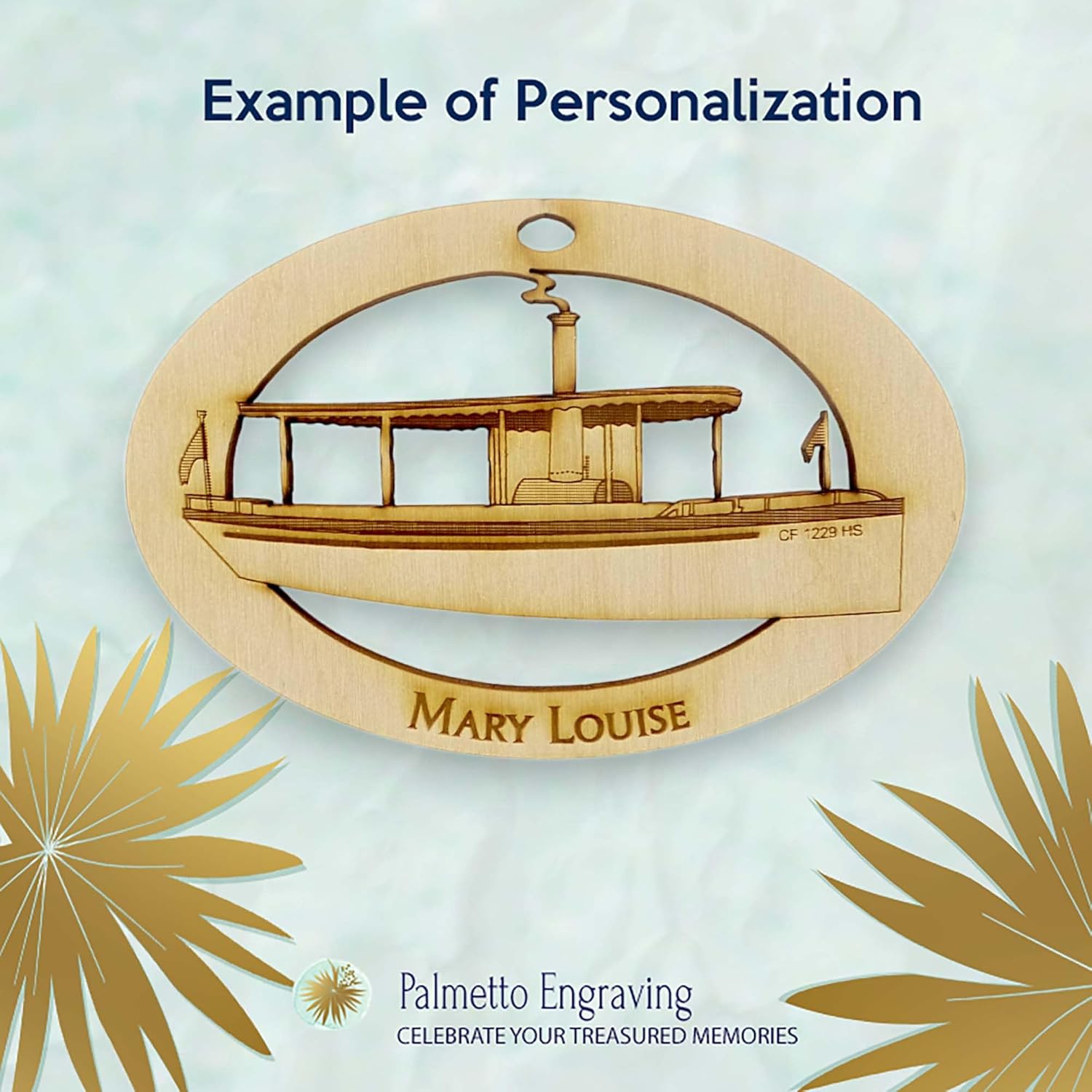 10PK Personalized Steamboat Ornament