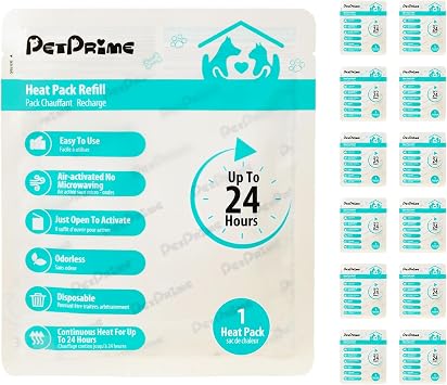 Pet Prime 12-Pack Disposable Heat Packs for Heartbeat Plush Toys,Up to 24H Odorless Warmth, Easy to Use, Instant Comfort Companion for Anxious Pets