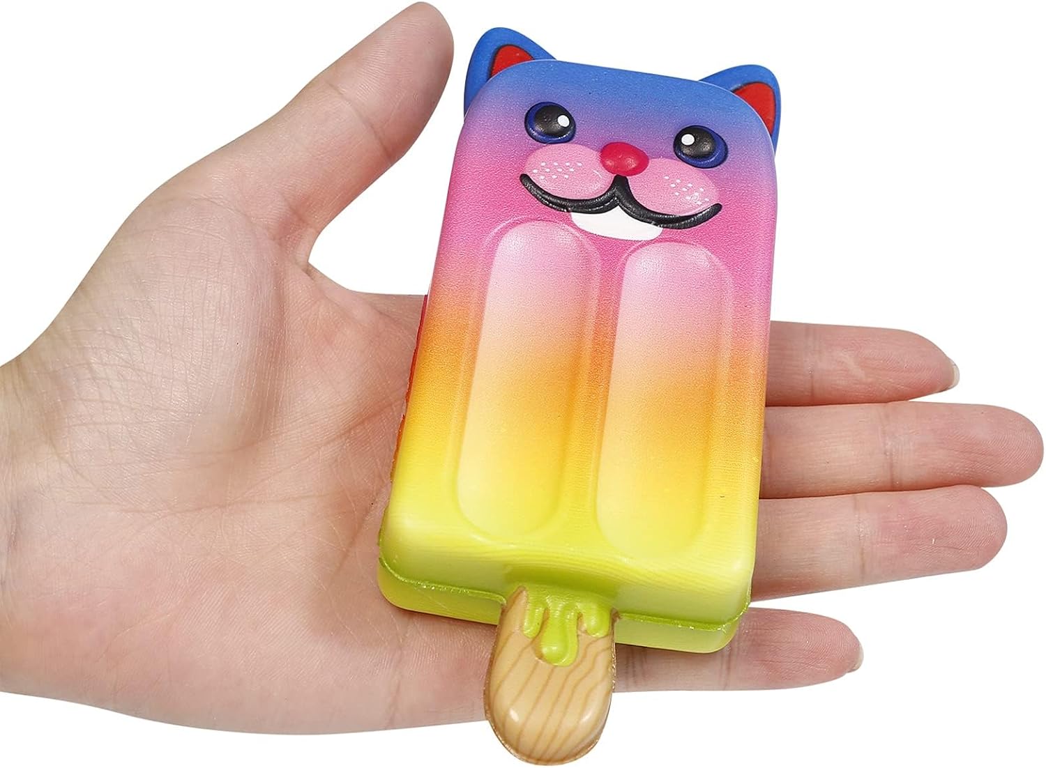 Anboor 2pcs Popsicle Cat Squishies Toys Squeeze Sets Kawaii Slow Rising Scented Kid Toys Cute Animal Collect
