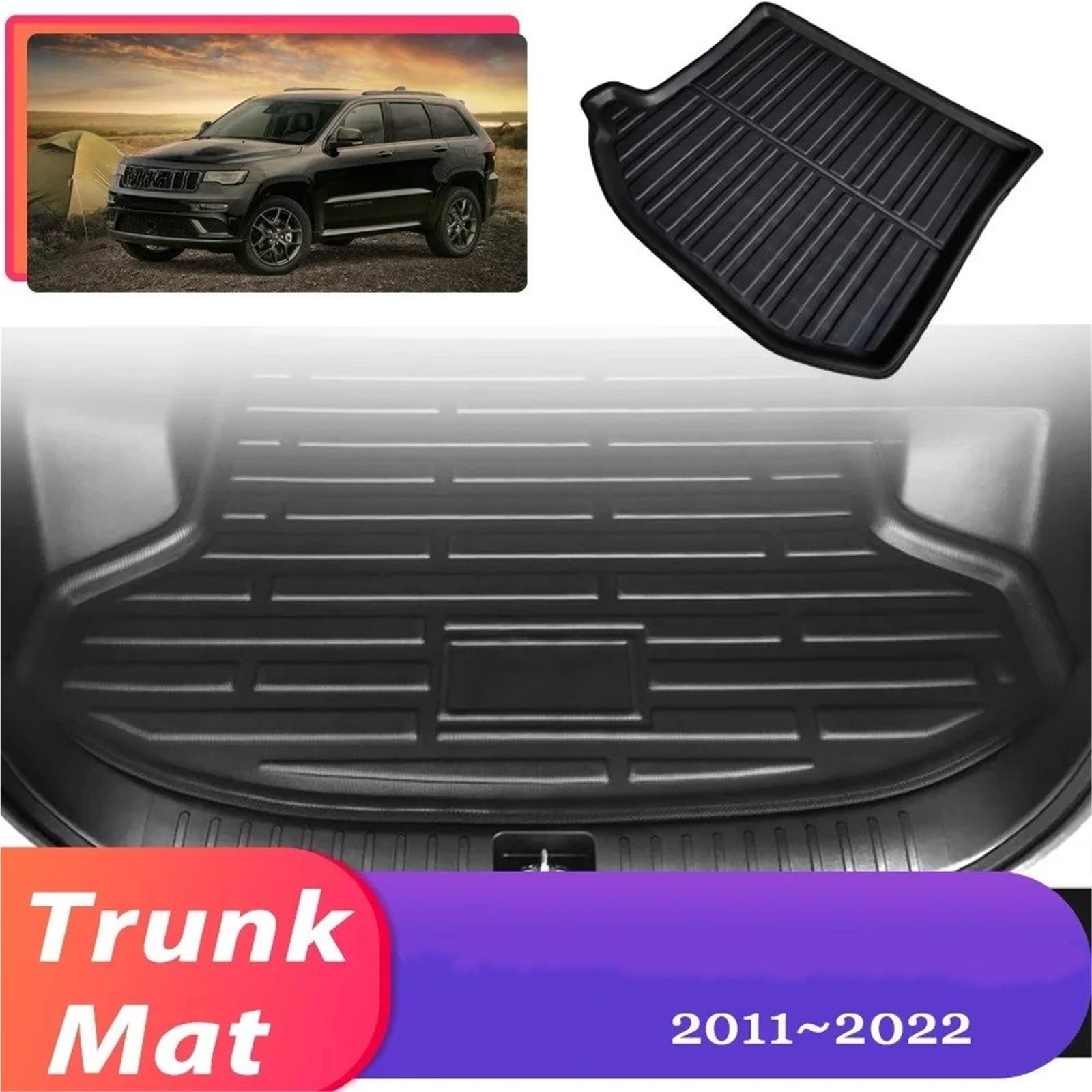 Laderaumwanne Kofferraum Matte Für Jeep Für Grand Für Cherokee WK2 2011-2022 Gepäck Fracht Pad Liner Boot Abdeckung Teil Teppich Zubehör