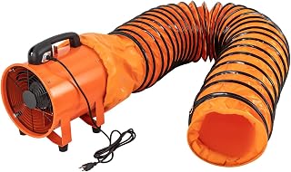 TFCFL 10 Inch 320W Utility Blower Fan - 1518 CFM High Velocity Ventilator with 16FT Duct Hose for Industrial Exhaust & Home Ventilation
