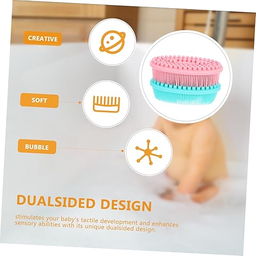 Miniatura 8 de Cepillo suave para masaje corporal y cuero cabelludo para limpieza de la piel, diseño ergonómico para autolimpieza, desarrollo sensorial, material