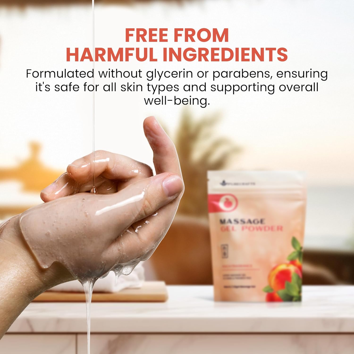 Massage Gel Powder 50g | Peach Fragrance | Made in Japan | Smooth and Slippery Gel for Wellness and Relaxation | 50g Makes 1.32 Gallons/ 5 litres | Just Add Water - Image 11