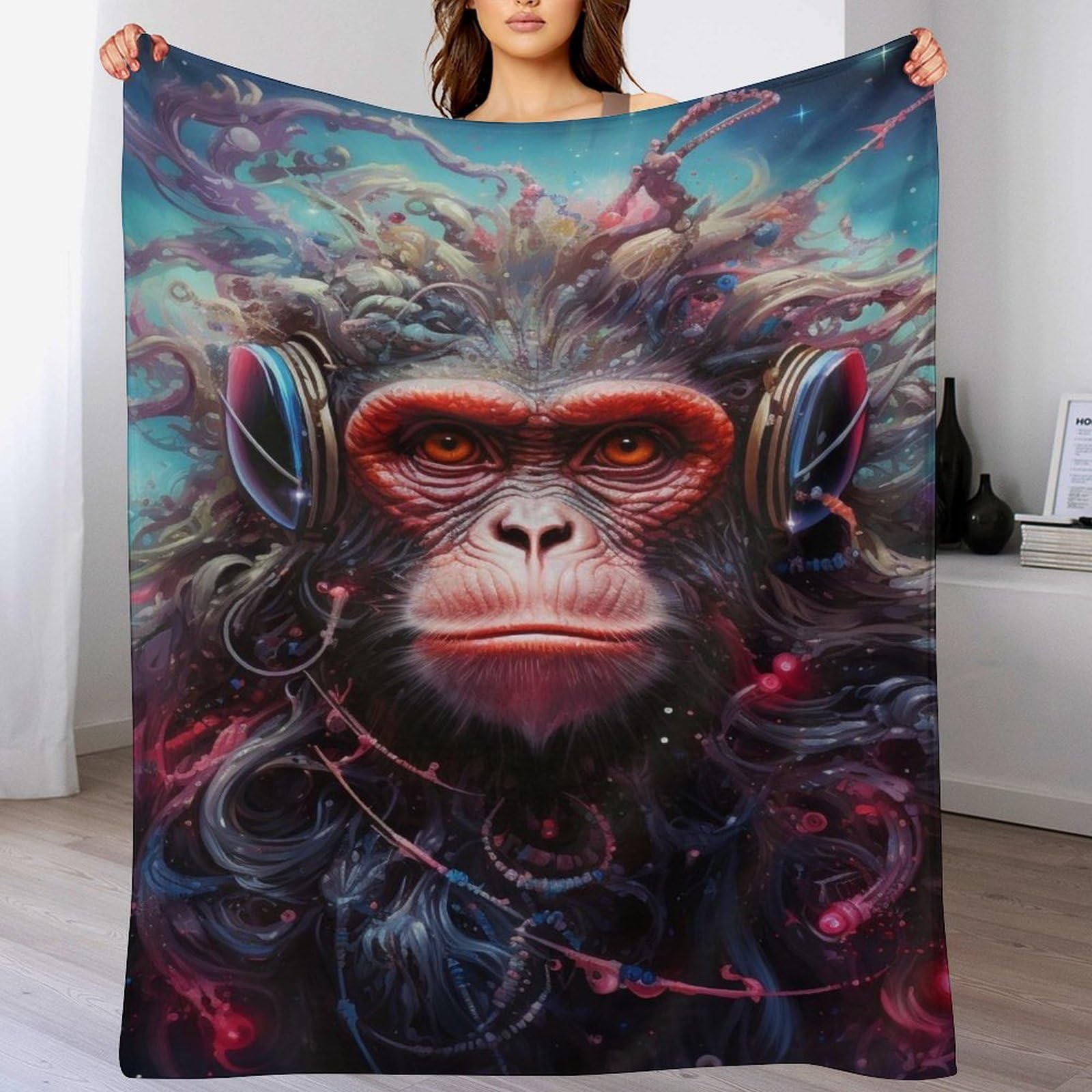 Manta de franela suave Gorilla de 150x200 cm para cama y sofá