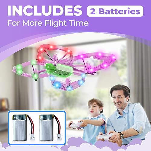 Miniatura 7 de Contixo Mini dron TD2 RC Butterfly Drone para niños, dron de control remoto con giro 3D, modo sin cabeza, retención de altitud, 2 baterías, juguete
