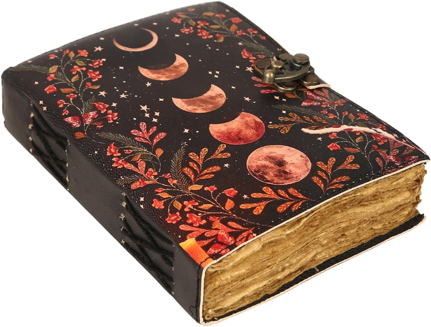 Vintage Leather Journal: Handmade Deckle Edge Paper, Blank Spell Book Of Shadows For Travel Writing Journal Witchcraft Gothic Notebook - Israel - View #3