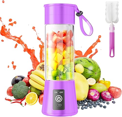 Licuadora portátil para batidos y batidos - 2025 nueva licuadora inalámbrica de tamaño personal de 14 onzas, recargable por USB tipo C, 12.8 fl oz