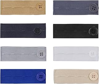 8 PCS Elastic Pants Waist Extenders, Adjustable Button Extender for Pants, Waistband Extender for