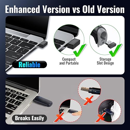 Miniatura 85 de Tera - Escáner de código de barras inalámbrico láser 1D 2 en 1 (2.4 GHz inalámbrico + USB 2.0 con cable) con indicador de nivel de batería, portátil