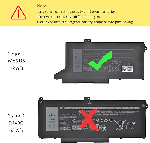 Miniatura 2 de WY9DX - Batería para portátil compatible con Dell Latitude 5420 5520 Precision 15 3560 Series RJ40G 075X16 01K2CF 0WK3F1 0M3KCN 005R42 11.4V42Wh