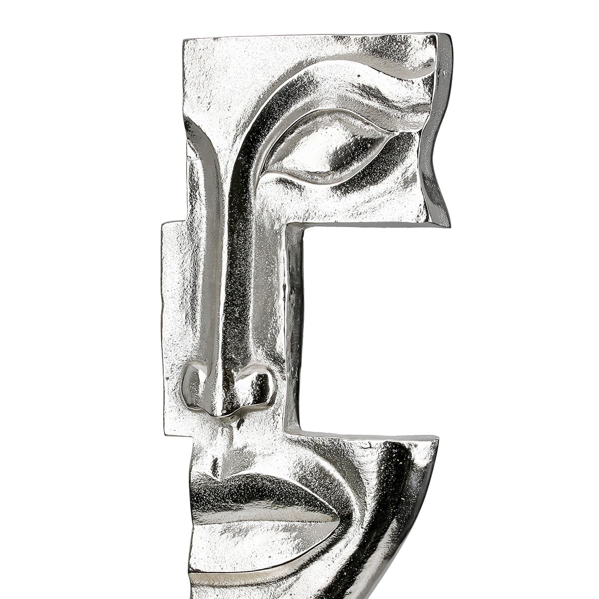 Casablanca Skulptur Big Lips, Aluminium, silberfarben, antikfinish, Gesichtsmotiv, H40cm B21cm T9cm - Deko, Kunst, Wohnaccessoire, Geschenk