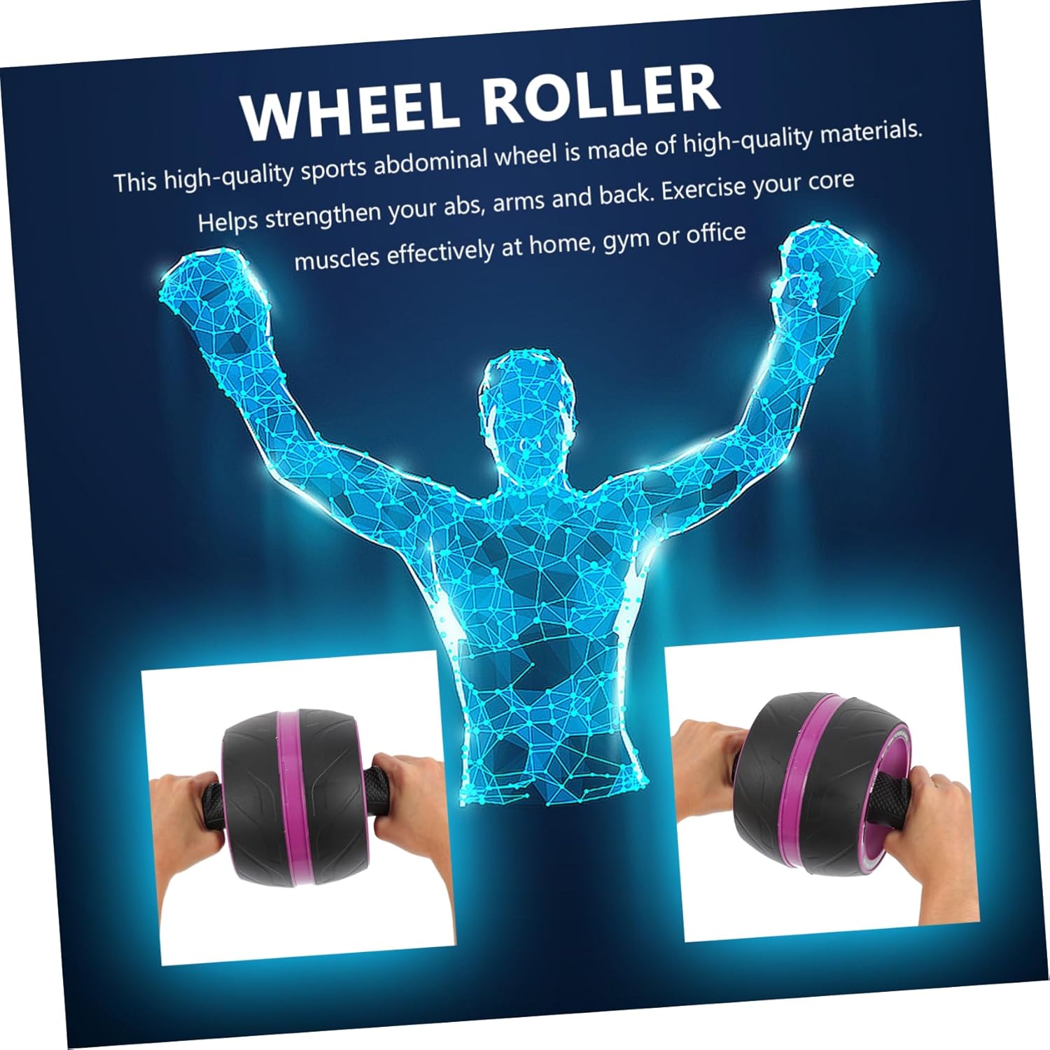 Portable Abs Abdominal Exercise Wheel for Core Workout Non Slip Design Silent Movement Comfortable