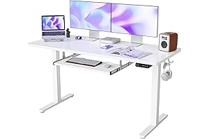 FEZIBO Electric Standing Desk, 55 x 24 Inches Adjustable Height Desk
