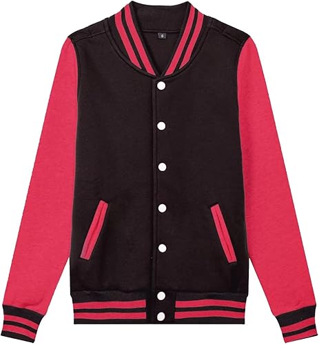 Miniatura 4 de babyhealthy Chaqueta universitaria de béisbol para mujer y hombre, casual, estilo letterman, bomber, rompevientos, chaqueta ligera