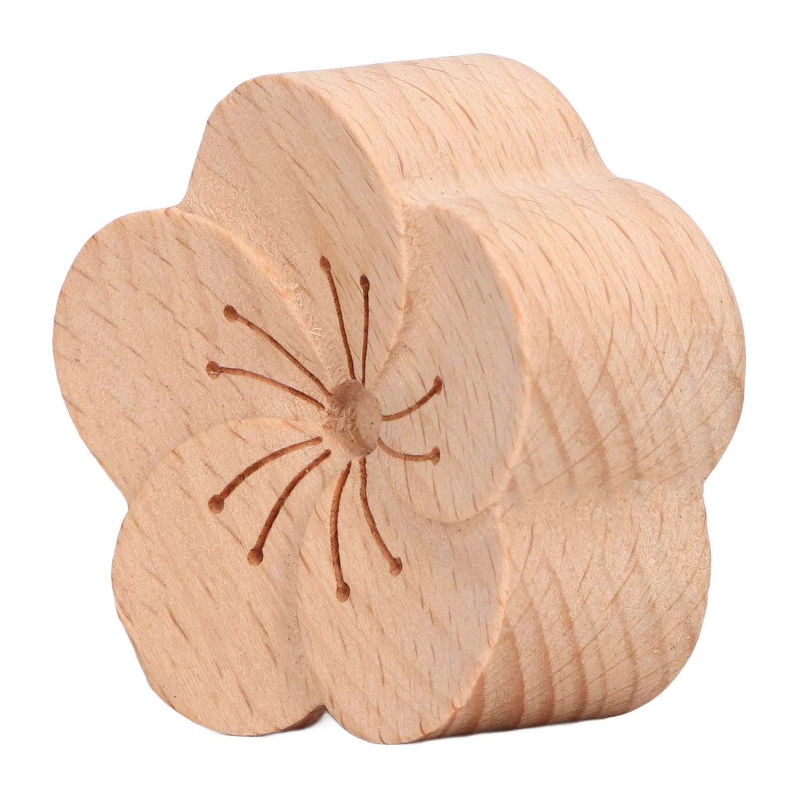 Difusor de aceite esencial con forma de flor de ciruela, difusor de madera de haya natural para coches, oficinas, dormitorios y estudios de yoga con clip compacto