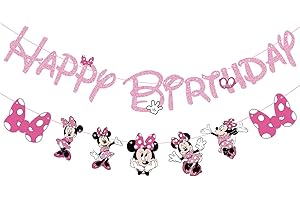 Pink Mouse Birthday Banner for Girls