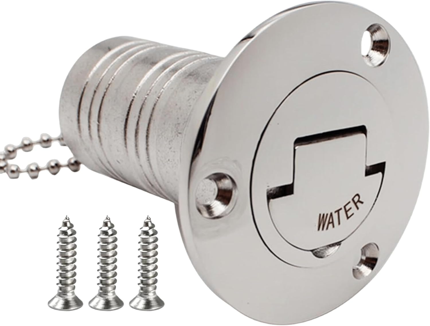 1Pack Marine Stainless steel 316 Deck Filler Fill Keyless Cap Boat Hardware Accessories Socket yacht (Water, 2" /50mm)