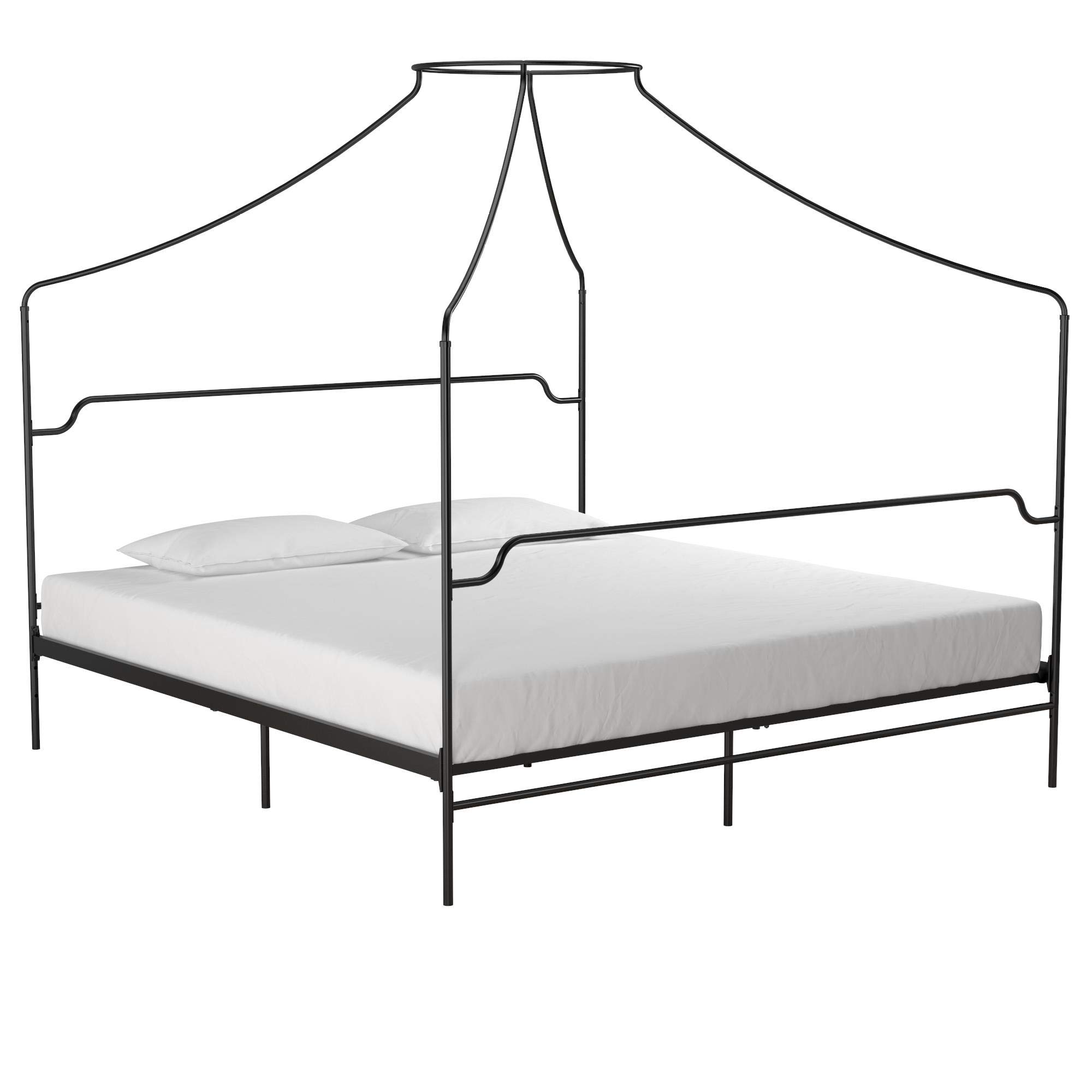 Novogratz 4460049N Camilla Metal Canopy, King Size Frame, Black Bed