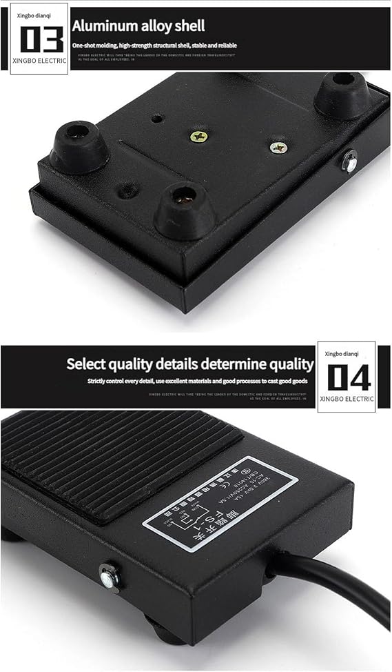 Comfortable Foot Controlled Mechanism Aluminum Sturdy Builds For Sewing Tasks Overcurrent Instrument Foot Pedals Switches For Sewing Machines