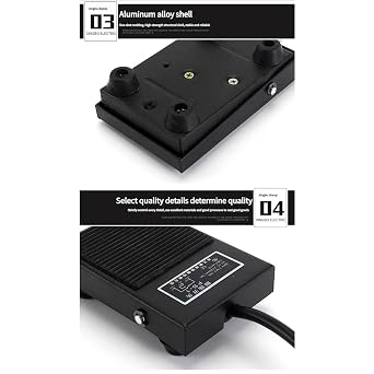 Comfortable Foot Controlled Mechanism Aluminum Sturdy Builds For Sewing Tasks Overcurrent Instrument Foot Pedals Switches For Sewing Machines