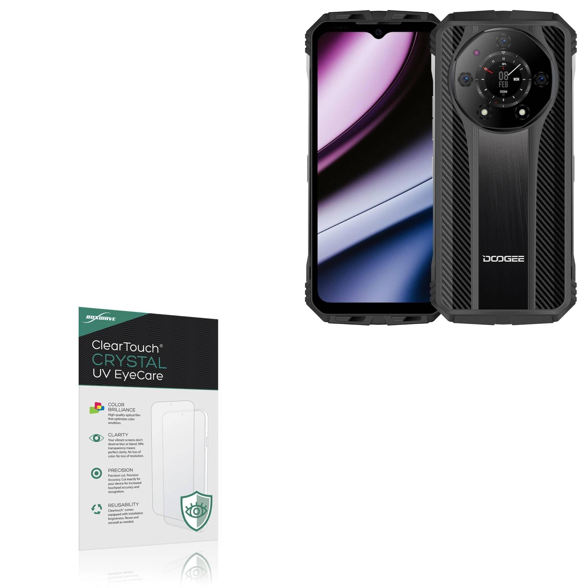 BoxWave Screen Protector Compatible With Doogee S110 - ClearTouch Crystal Anti-UV EyeCare (2-Pack), Filters out Harmful Blue Light Reduce Fatigue