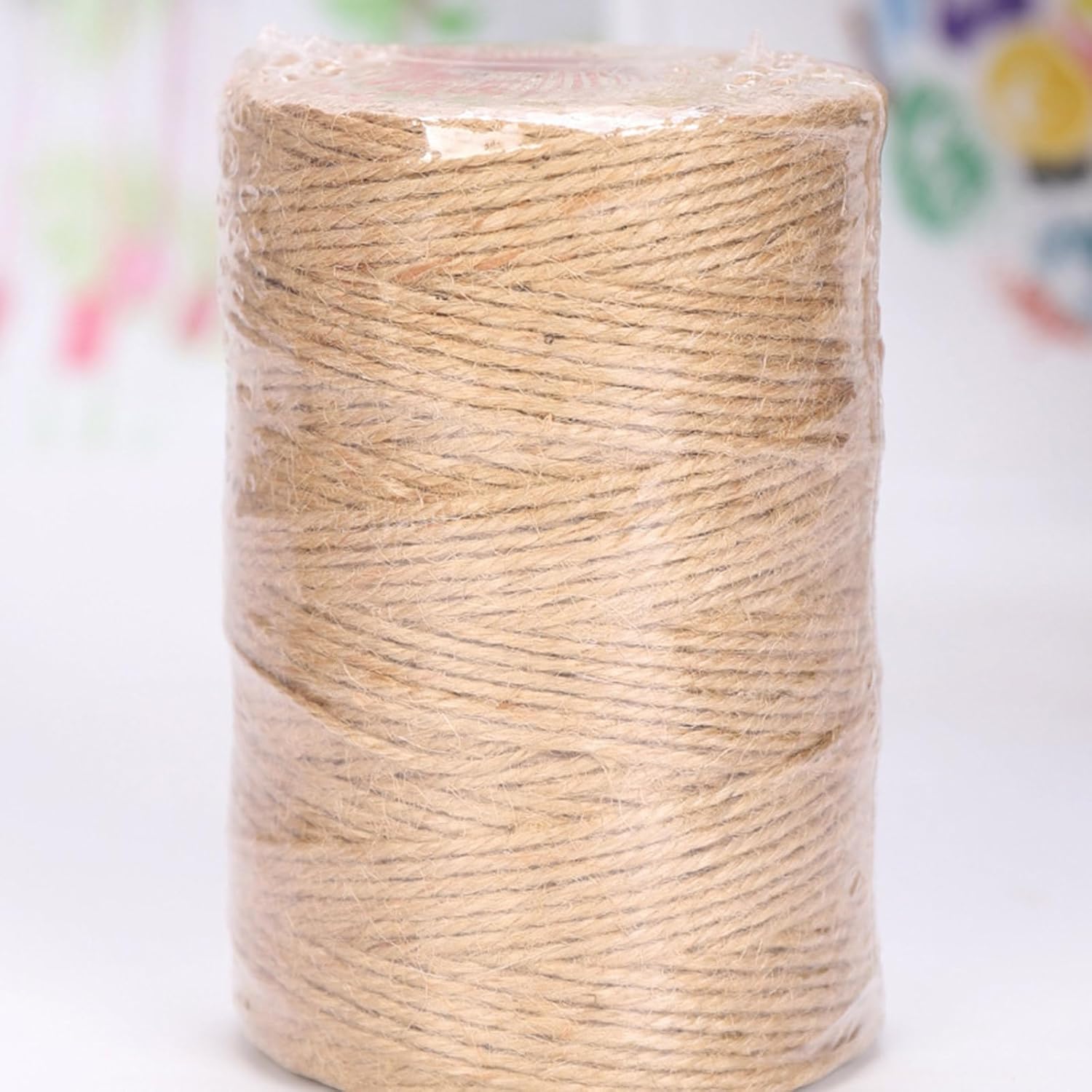 Natural Fiber Twine Multipurpose Heavy Duty Wrapping Rope String for Craft Gardening Home Decoration Packaging Natural Fiber Crafting Twine