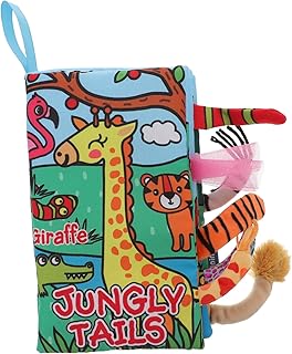 SAFIGLE Cauda Pano Livro Montessori Ensino Prop Livro De Mão Do Bebê Livro Macio Do Bebê Livro De Desenvolvimento Sensorial Brinquedos De Banho Do Bebê Brinquedo Do Miúdo Livro De Pano