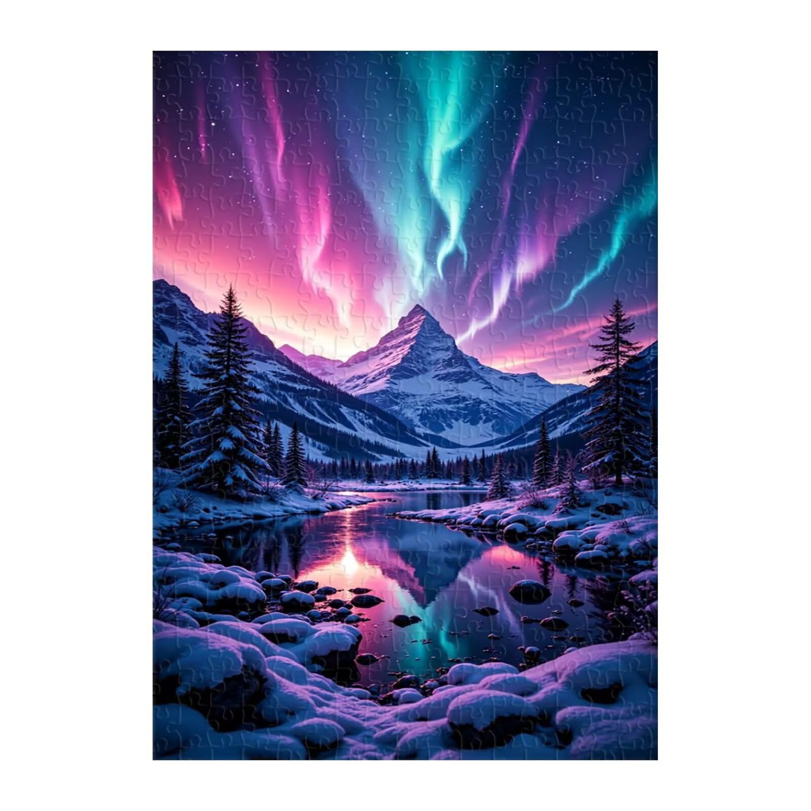 Puzzle 2000 elementów, puzzle z jeziorem górskim Aurora, puzzle nie można grać logiczne wyzwanie trudne puzzle 2000 sztuk dla dorosłych