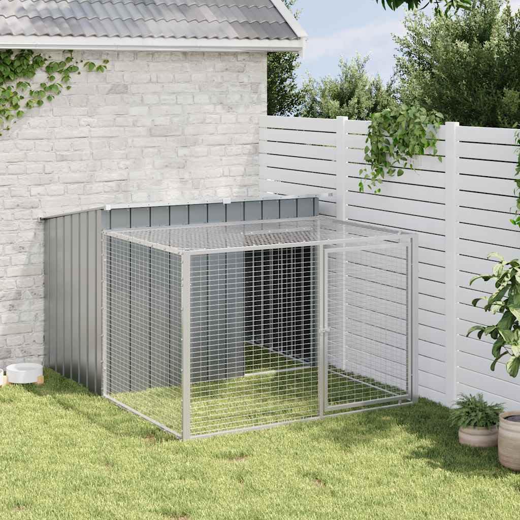 Générique Niche pour Chien avec Cour Anthracite 153x194x110 cm,Articles pour Animaux, Articles pour Animaux de Compagnie, Accessoires pour Chiens, Niches pour Chiens, Anthracite (Poids 33.85KG)
