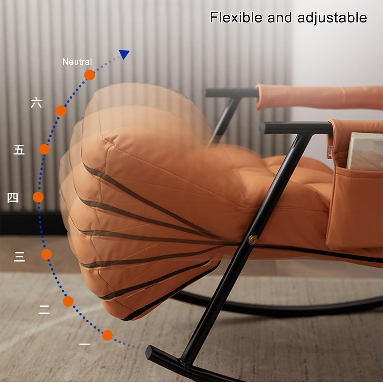 Modern Indoor Rocking Chair Padded Swing Glider Sofa Stylish Armchair for Living Room & Bedroom Comfortable Cushion Seating Perfect for Relaxation & Home Décor