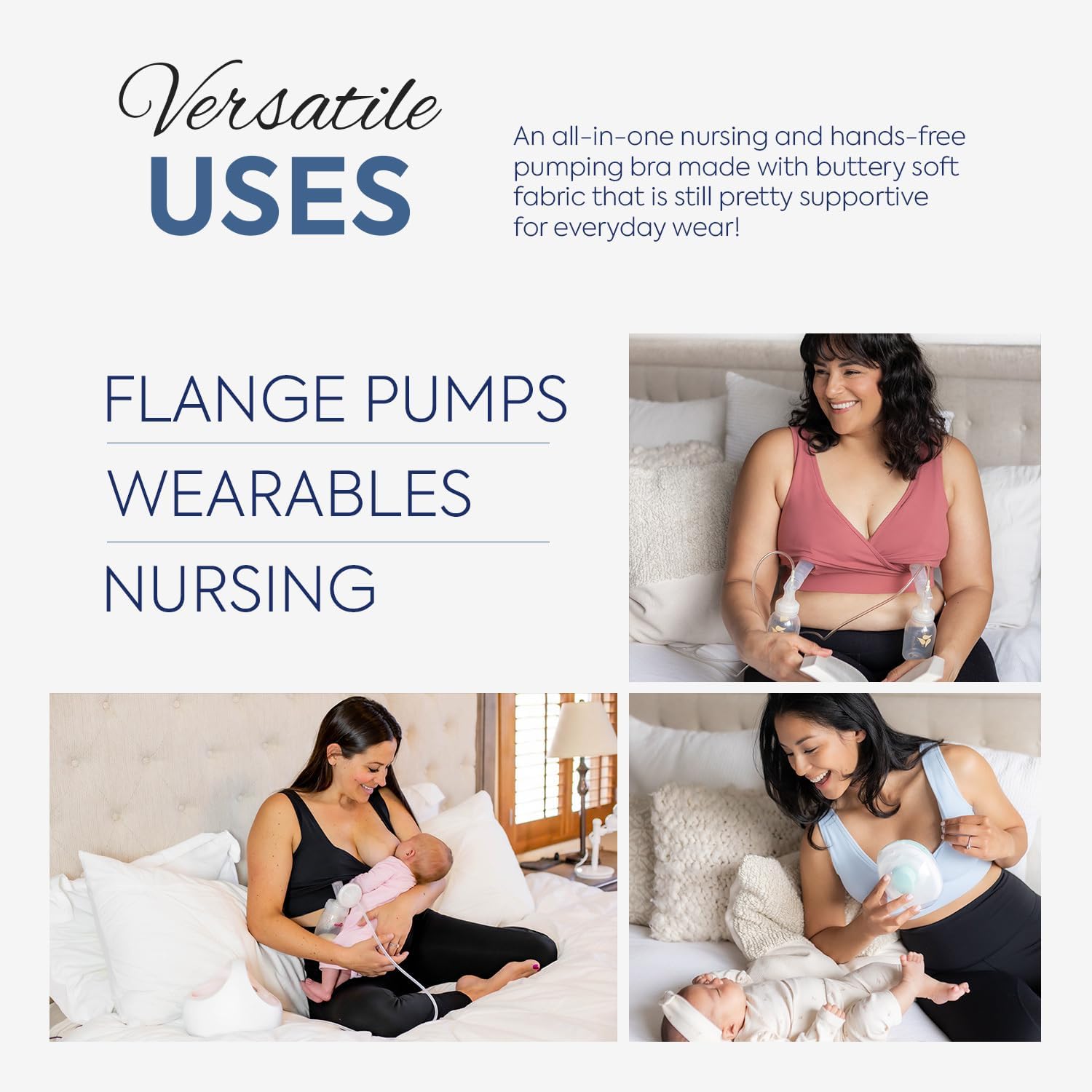Everyday Luxe Nursing & Hands-Free Pumping Bra - Nursing and Pumping Bra Fits All Standard Pump Flanges and Wearable Pumps - Image 5