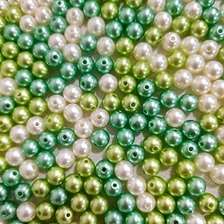 800 PCS 8mm Multi Colored Round Loose Floating Pearl Beads for Crafts,Home Decor,Jewelry Making,Makeup Brush Holder Vase F...