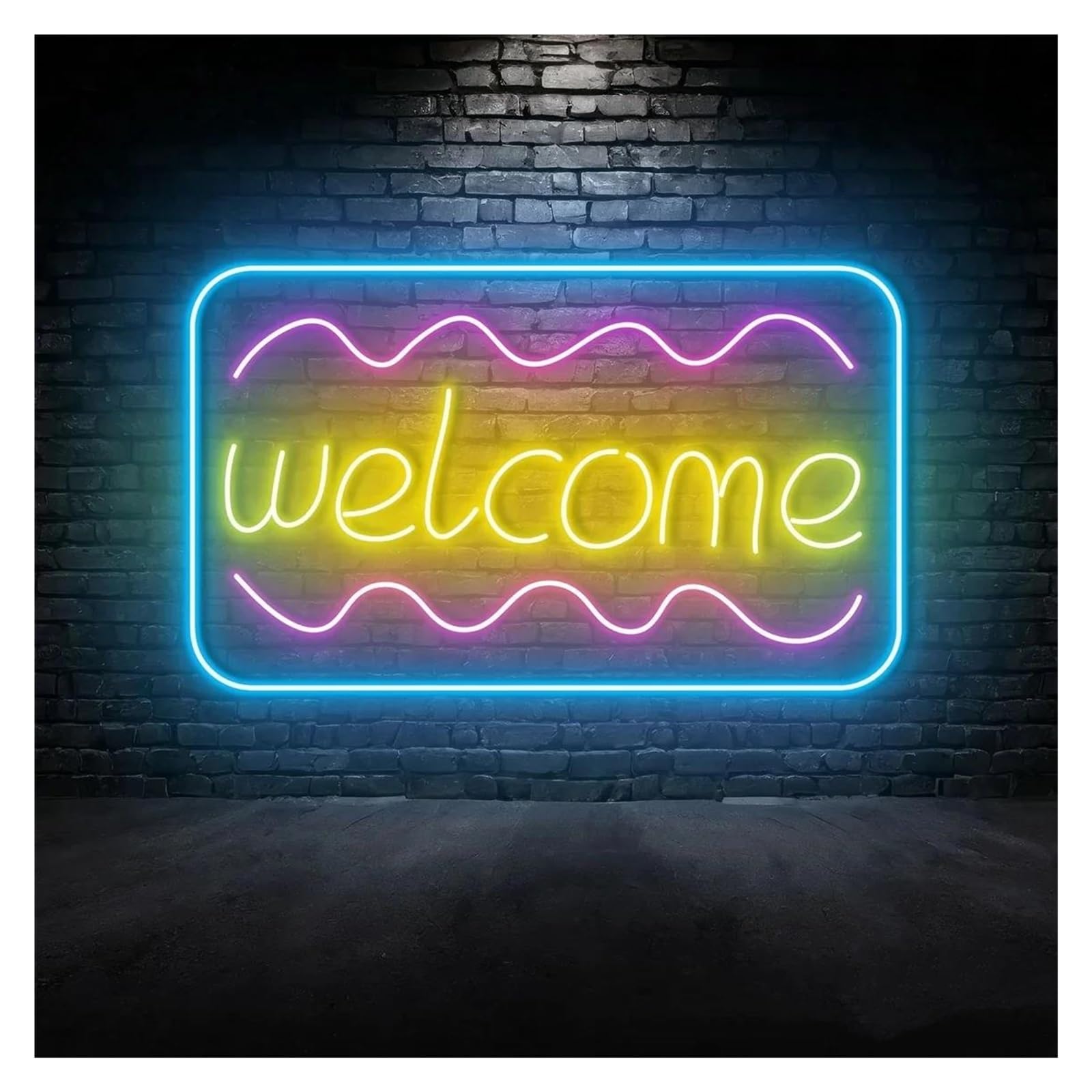 Sign Lamp Welcome Neon Sign Business Store Shop Decor USB Powered Lamps Restaurant Bar Club Aesthetic Mount Signboard 51cm
