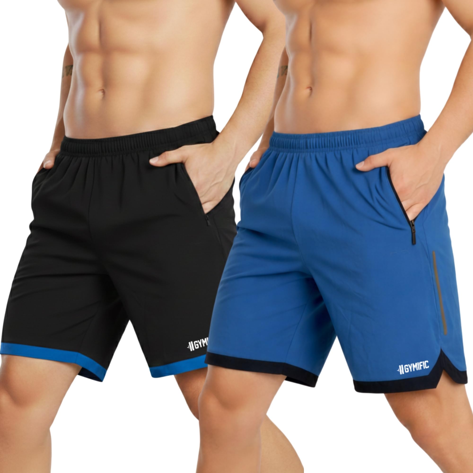 Sports Training Running Dry Fit Solid Shorts for Men (Pack of 2)