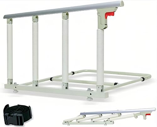 Rieles de cama plegables para adultos mayores, correas de seguridad reforzadas y mango de esponja de 18 pulgadas, se adapta a camas de