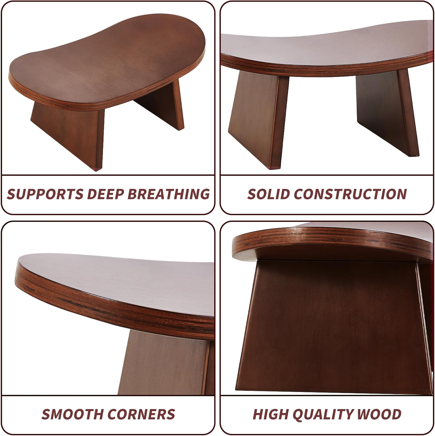 Meditation Bench - Ergonomic Kneeling Stool for Yoga & Prayer, Portable Floor Seating for Home, Office, Travel | Zen & Mindfulness