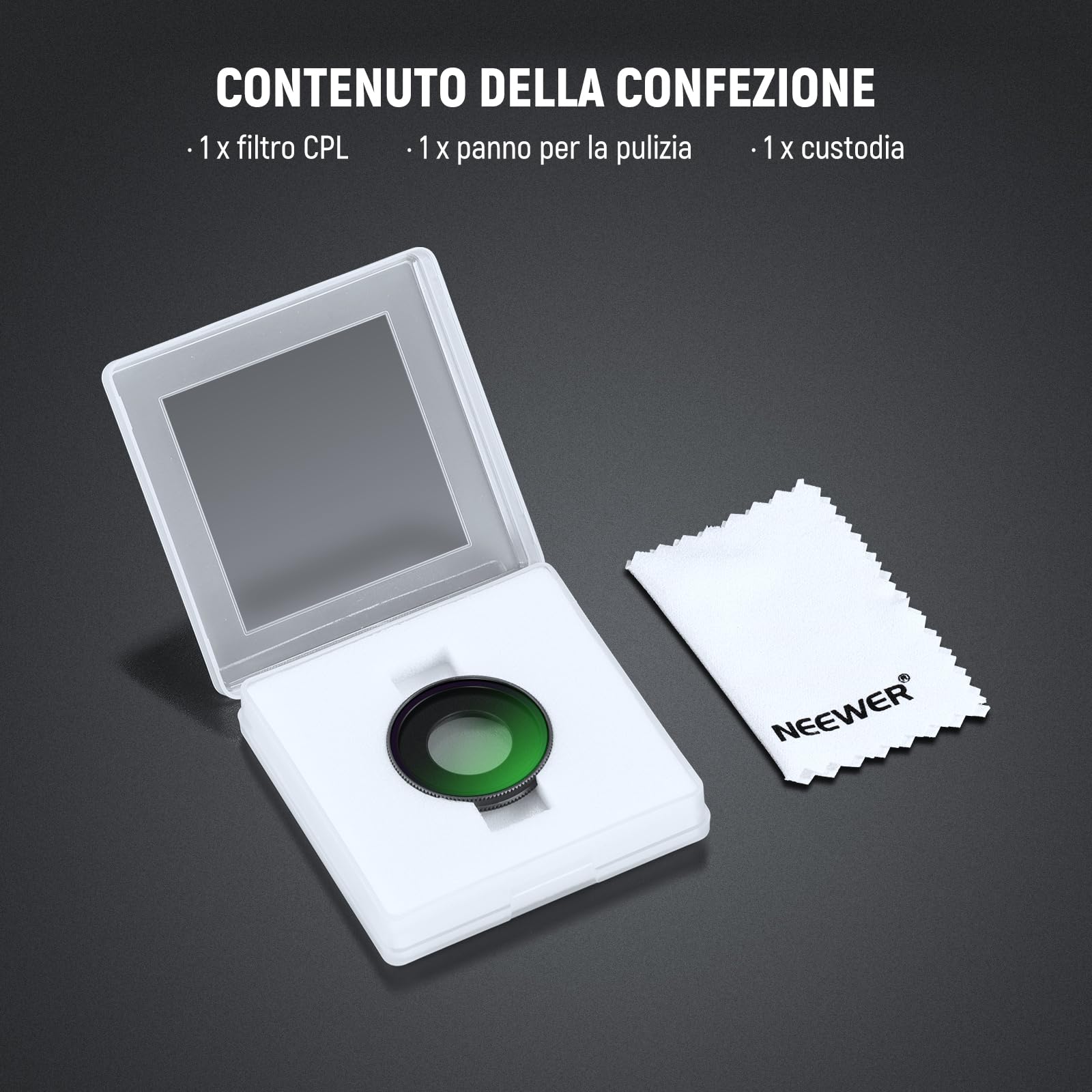 NEEWER Filtro CPL Compatibile con Insta360 GO Ultra, Filtri Polarizzatore Circolare Regolabile Avvitabile, Vetro Ottico HD Multistrato, Telaio Sottile, Accessori Action Camera, FL-C48