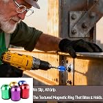 Serpentins à vis magnétiques puissants - Ancrages universels pour adaptateurs de forage à hexagone, bagues en acier à changement rapide non glissantes pour la fixation des vis & Organisation, Kit de mise à niveau d'outils professionnels. (5)