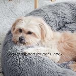 Calming Dog Bed & Cat Bed, Anti-Anxiety Donut Dog Cuddler Bed, Warming Cozy Soft Dog Round Bed, Fluffy Faux Fur Plush Dog Cat Cushion Bed for Small Medium Dogs and Cats (20"/24"/27"/30")