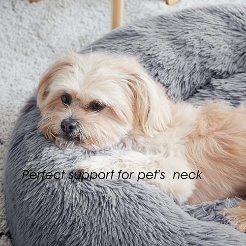 Miniatura 2 de WESTERN HOME WH - Cama calmante de pelo sintético para perro o gato pequeño, mediano o grande, antiansiedad, para acurrucarse, cálida, cómoda,