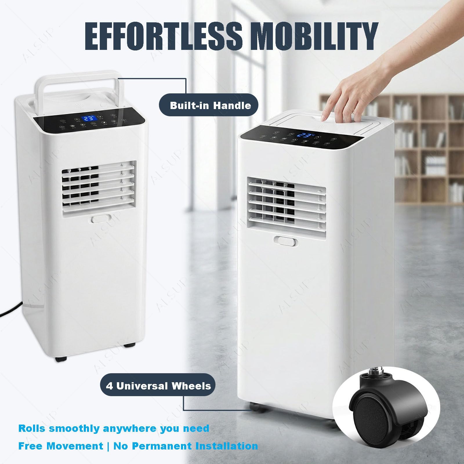 Aire Acondicionado Portátil Silencioso 7000 BTU Con Mando Y Temporizador
