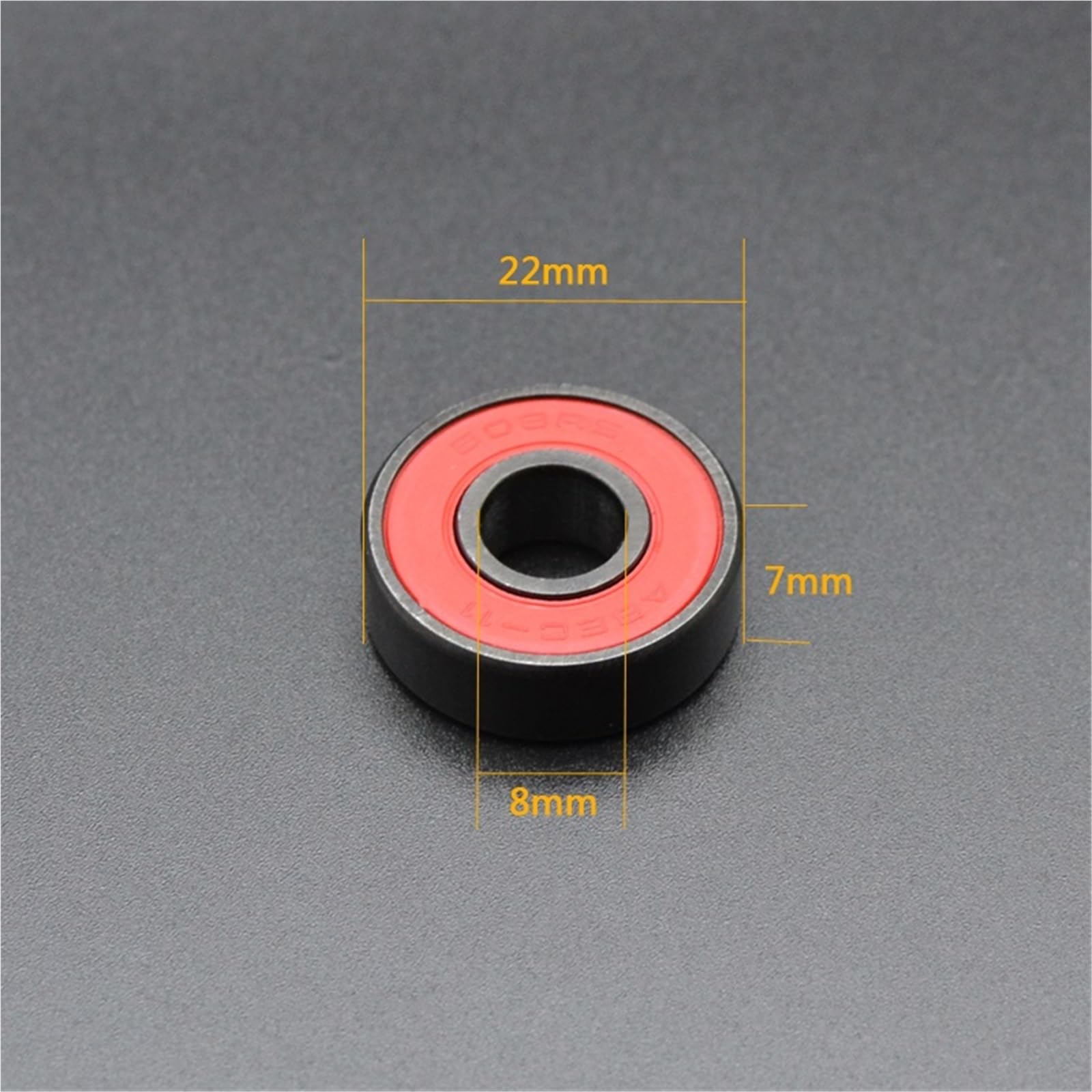 Rodamiento de bolas de cerámica híbrido 608-2RS de 8 x 22 x 7 mm (8 unidades)